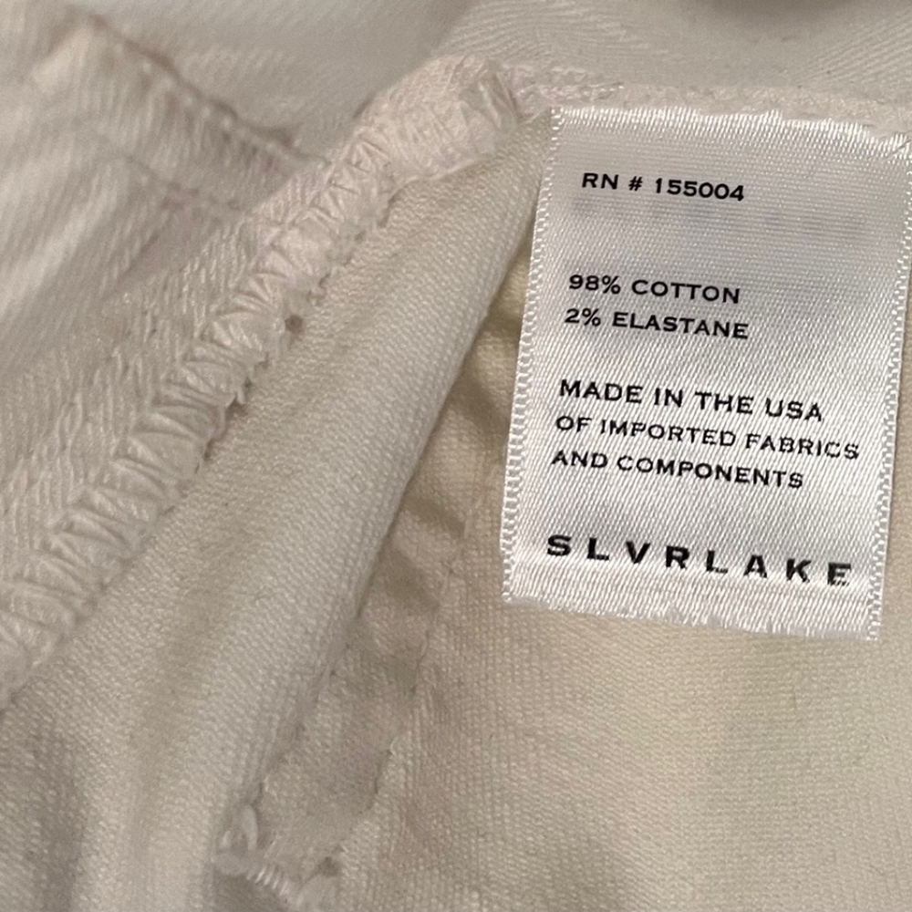Slvrlake Beatnik Slim Straight High Rise White 5 Pocket Jeans Size 27 NWT - Picture 12 of 14